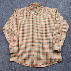 Gitman Bros Shirt Mens Large Multicolor Check Twill Button Front Long Sleeve